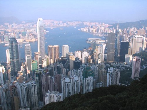 Hong Kong skyline during the